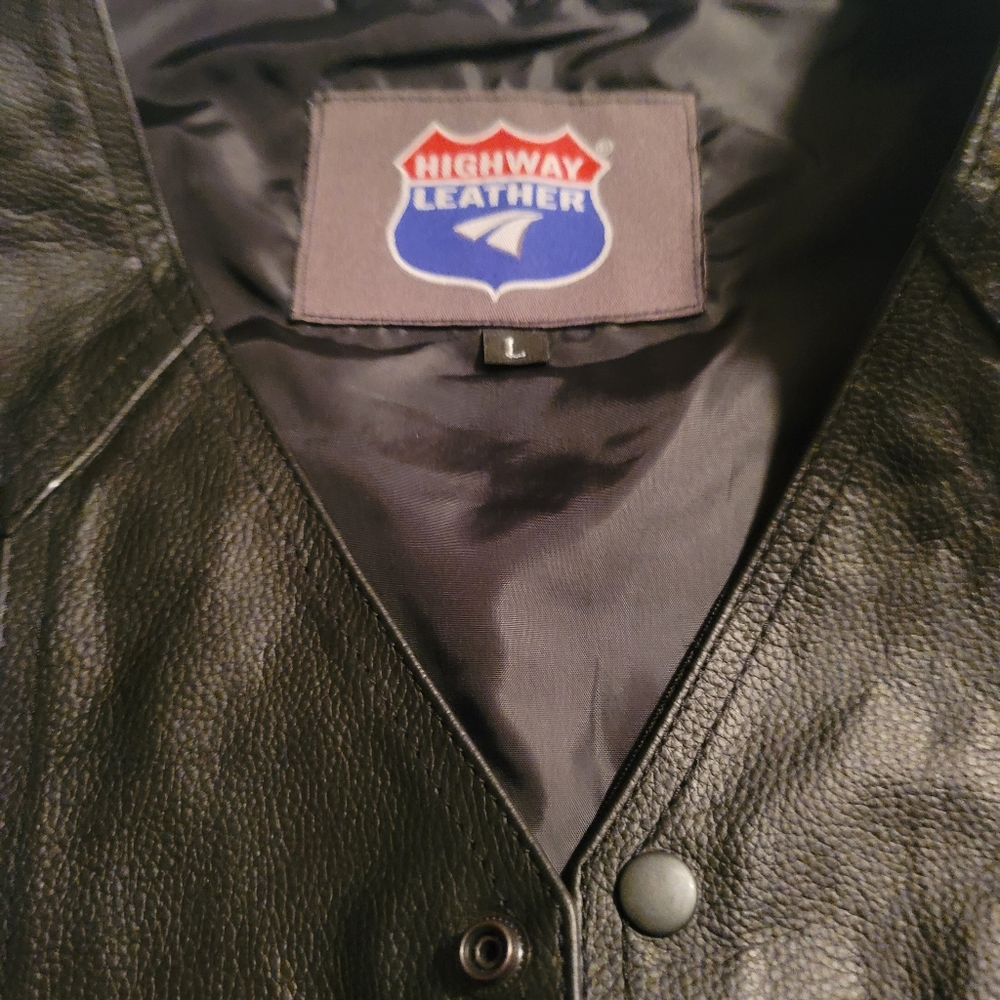 Leather Motorcycle Vest Large